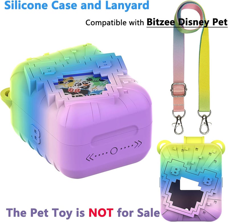 JCHPINE Silicone Cover Case for Bitzee Disney Interactive Digital Pet and Case, Protective Skin Sleeve for Bitzee Disney Virtual Electronic Pets (Rainbow) - Image 2